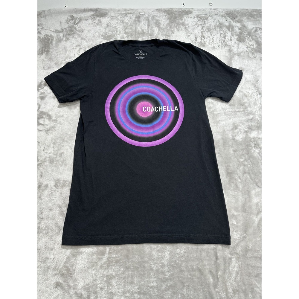 Coachella T-Shirt Women's Size Medium‎ Black Short Sleeve Crew Neck EUC